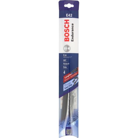 Bosch – Balai essuie-glace plat ENDURANCE E42 – Adaptateur Multi-clip compatible 6 fixations – Design ultra plat pour essuyage silencieux (1/5)