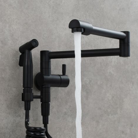 Robinetterie, robinet d'évier de cuisine, mitigeur de cuisine simple et pliable en laiton froid, robinet de bidet rotatif mural, robinet de piscine (1/5)