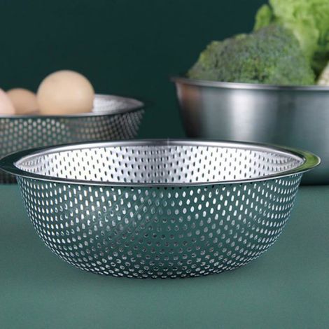 Bassine D'égouttage - Acier Inoxydable 304 - Pour Fruits Et Légumes - Lot De 2 (1/5)