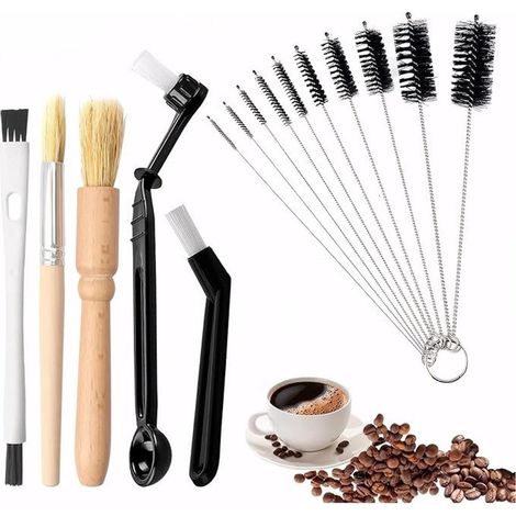 Kit complet d'entretien pour machine à expresso, ensemble de nettoyage 15 pièces avec brosses et goupillons (1/5)