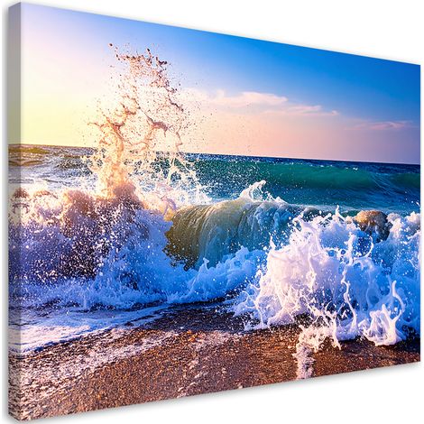 Quadro su tela, Onde dell'oceano su una spiaggia sabbiosa - 30x20 (1/2)