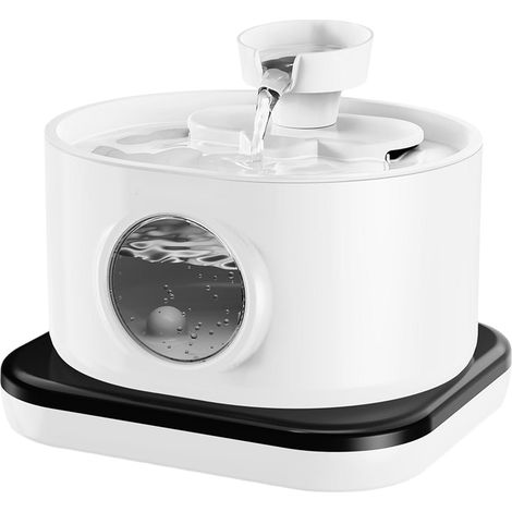 Fontaine à eau pour chat : Fontaine à eau automatique pour animaux de compagnie, fonctionnant sur piles, distributeur d'eau rechargeable pour chat (1/5)