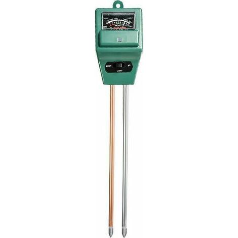 Boden-pH-Messgerät, 3-in-1-Bodenfeuchtigkeits-/Licht-/pH-Tester, Gartenwerkzeug-Sets für die Pflanzenpflege, ideal für Garten, Rasen, Bauernhof (grün), einteilig,