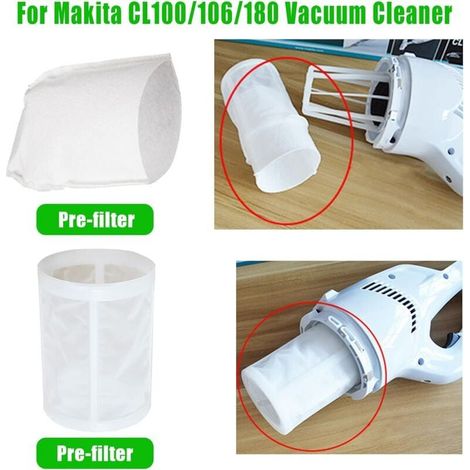 2 pré-filtres et 2 filtres pour accessoires d'aspirateur Makita CL100/106/180 DCL180, kit de remplacement, pièce de pré-filtre 451208-3, pièce de filtre 443060-3 (1/3)