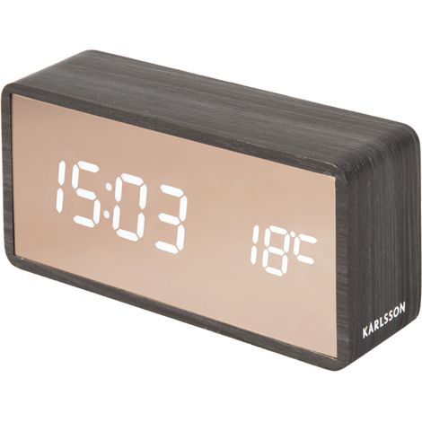 Réveil led en ABS effet bois Copper (1/5)