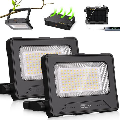 Projecteur LED Rechargeable 100W Lampe De Travail Portable 12000mAh Avec Panneau Solaire Lampe Rechargeable USB Avec Aimant IP65 Étanche Pour Réparation De Voiture Garage Camping Urgence Pêche (1/5)