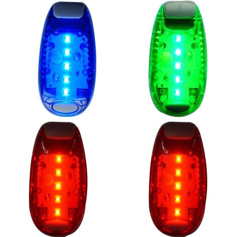 Fanale posteriore a LED per bicicletta (4 pezzi) - Strobo + Clip + Riflettore - Luce di sicurezza / Accessorio per bicicletta / Luce per corridori / Luce di sicurezza per cani - 4 pezzi (1/5)