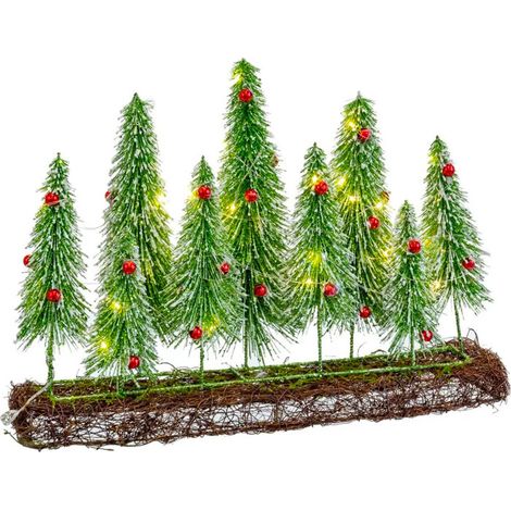 Décoration de noël 9 sapins et 20 leds 46cm (1/3)
