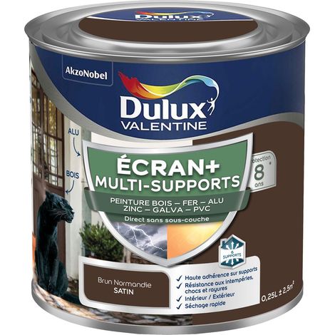 ECRAN+ MULTI-SUPPORTS EXTERIEURE - Peinture en Phase Aqueuse Éxtérieur - Satin Brun Normandie 0,25 L - Dulux Valentine