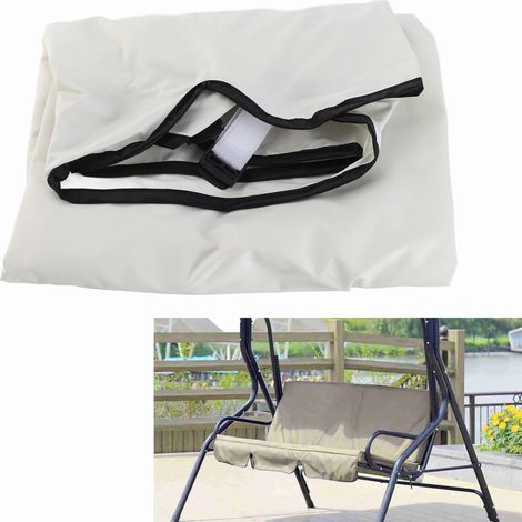 Funda protectora para asiento de columpio – tejido de tafetán de poliéster 190T impermeable – Dimensiones: 150 x 50 x 10 cm – Color: Beige (1/5)