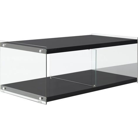 Mobile Porta TV Elementary in Vetro e MDF Nero (1/3)