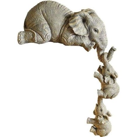 Collection Elephant animaux Figurines Elephant Set Sculpture de 3 résine éléphant ornement pour Décoration de table (1/4)