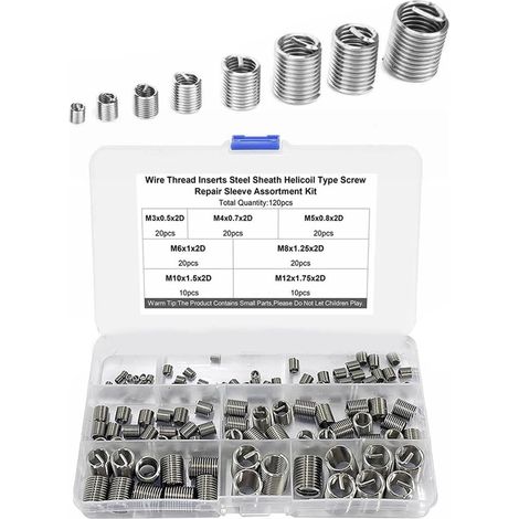 Lot de 120 écrous à sertir, M3, M4, M5, M6, M8, M10 et M12, en acier (1/5)