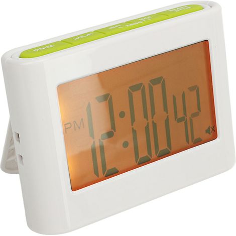Minuteur numérique avec compte à rebours, rétroéclairage, vibration, signal sonore et lumineux, support magnétique, pour la cuisine (vert). (1/5)