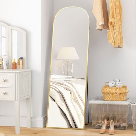 Specchio intero da terra con cornice in alluminio dorato 50 x 1,5 x 161,5 cm (1/5)