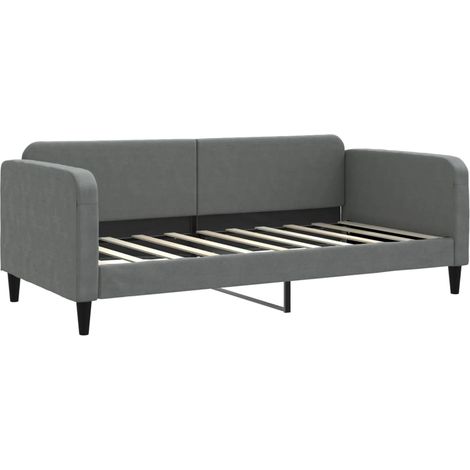 Lit simple,Lit adulte,Lit de repos gris foncé 90x190 cm tissu CFW38737 (1/5)