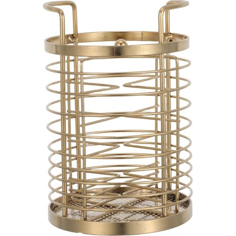 Golden Stainless Steel Rotating Kitchen Cutlery Holder 4 Compartment Chopsticks Organizer Kitchen Cutlery Storage For Fork Spoons And Worktop (1/5)