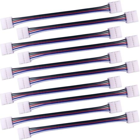 10pcs Câble connecteur RGBW 5 Broches Lampe Bande LED de 10mm Convertisseur de lumière Ruban LED sans Soudure Adaptateur pour connecter 2 Bandes LED SMD 5050 RGBW Ensemble-17cm Long