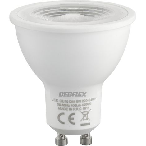 DEBFLEX - AMPOULE SPOT SMD VERRE TRANSPARENT GU10 VARIABLE 5W 4000K 400LM - 600475