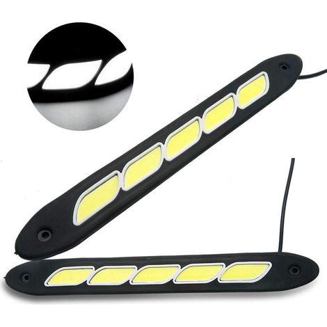 COPPIA LUCI DIURNE DI MARCIA 5 LED ULTRA BIANCO BIANCA AUTO MOTO TUNING DRL WS (1/5)