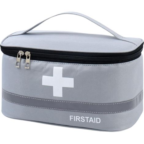 Sacs de premiers secrets pour rangement de matériel médical d'urgence, sensibles pour la randonnée, le camping, le vélo, les voyages et la voiture (gris) (1/5)