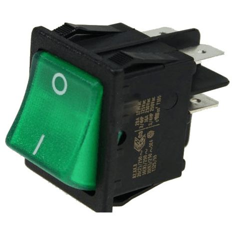 Interrupteur marche/arrêt à bascule avec voyant vert – Compatible réfrigérateurs Dometic – Alimentation jusqu’à 250V – Intensité 16A (1/3)