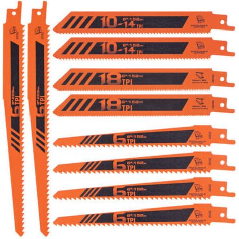 Lame Pour Scie Alternative - Acier Au Carbone - Coupe Bois Metal Plastique Plaque De Platre - 10 Unites