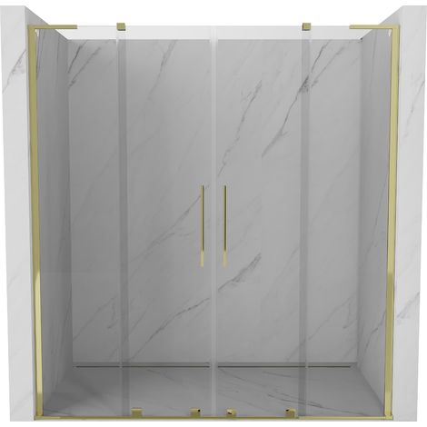 Mexen Velar L Duo porta doccia scorrevole 170 cm, trasparente, oro - 871-170-003-02-50 (1/5)