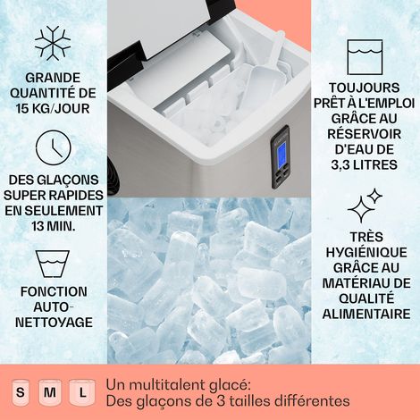 Mr. Black-Frost Machine à glacons 150W acier 15kg