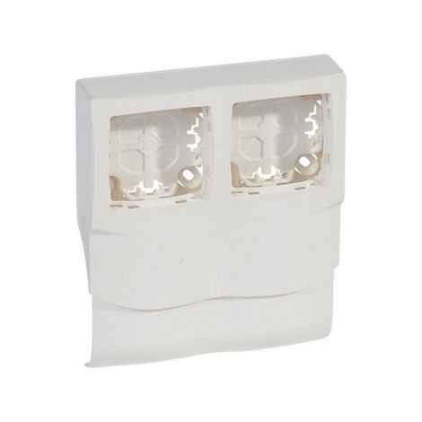 Legrand – Cadre appareillage saillie 2 postes blanc – Pour plinthes 80mm x 20mm ou 120mm x 20mm – Dimensions 136mm x 83mm x 32mm – Installation verticale/horizontale (1/2)
