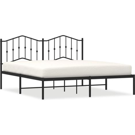 Maison Exclusive - Cadre de lit métal sans matelas et tête de lit noir 180x200 cm