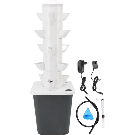 Tour hydroponique verticale, 15 trous, réservoir d'eau de 10l, gain de place, plantation pour la maison, l'école, prise ue