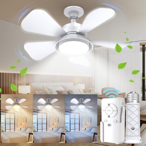 Ventilatore da Soffitto con LED dimmerabile, controllo Remoto – 3 Temperatura di Colore (3000K-6500K) – 1000 Lumen – Per la Camera da letto, Cucina, Soggiorno, camera, Spogliatoio (1/5)