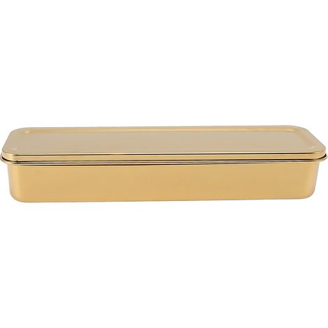 Organisateur D'ustensiles, Porte-Couverts en Acier Inoxydable Porte-Baguettes De Cuisine Cuillère Fourchette Boîte De Rangement avec égouttoir à Couvercle pour Organiser (Or) (1/5)