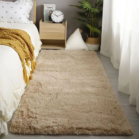 Plüschteppich fürs Schlafzimmer, weicher Kunstfellteppich für die Füße, Kinderteppich, Gebetsteppich fürs Wohnzimmer, Raumdekoration, rutschfester Teppich für drinnen (1/5)