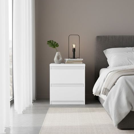 Comodino Morgan 2 cassetti bianco – 41.8x32.2x49.3H (1/5)