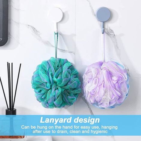 Éponge De Douche,4 Pièces Mesh Loofah Sponges,Boule De Douche pour Exfoliation Corporelle Ou Massage 4 éponges (1/5)