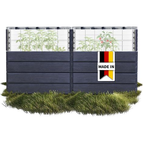 GARANTIA ERGO QUADRO TurboPlus 2 L 80 Hochbeet Wood, inkl. FLORA Wassersparsystem