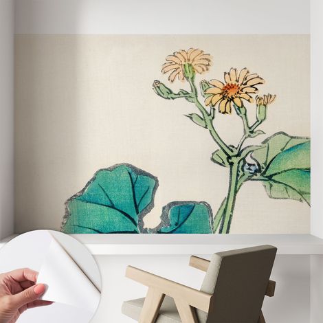 Carta da parati autoadesiva - impermeabile - murale da parete - decorazione murale - Fiore e foglie 104x70 cm (1/5)