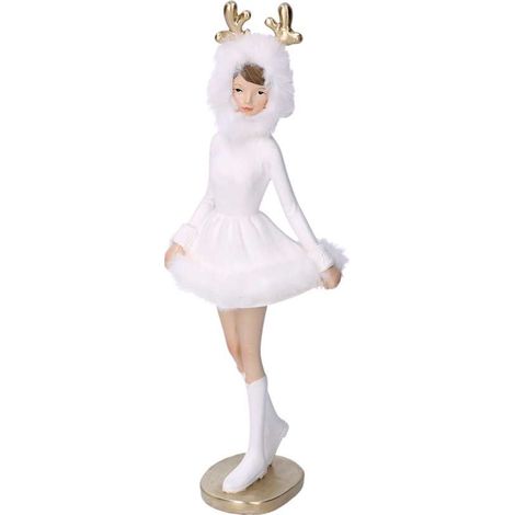 Bailarina de resina blanca de 12x9x32,5 cm (1/2)