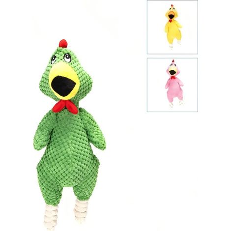 Coq en peluche pour chiens, avec sons et disponible en 3 couleurs (1/4)