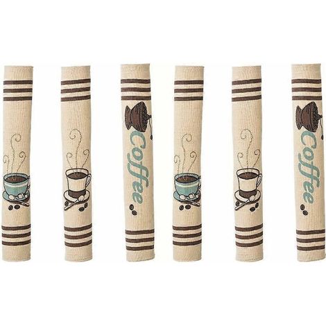 Housse de poignée de cuisine résistante avec motif de grains de café (6 pièces) (1/4)