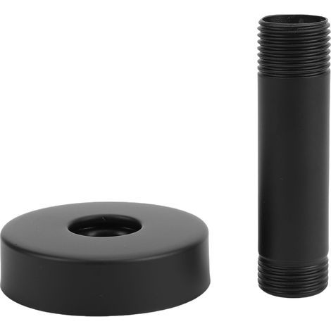 Bras de douche 3 pouces monté au plafond en acier inoxydable droit 14 NPT 1/2 tuyau pour pomme de douche standard noir (1/5)
