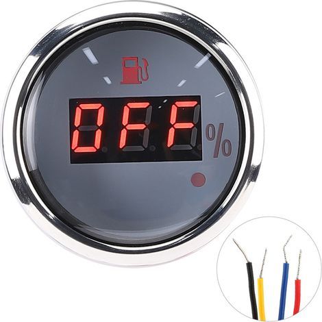 Compteur de Niveau de Carburant, Jauge de Niveau de Carburant Numérique à Affichage LED en Acier Inoxydable pour Marine pour Voiture pour Bateau (Blanc standard européen). (1/5)