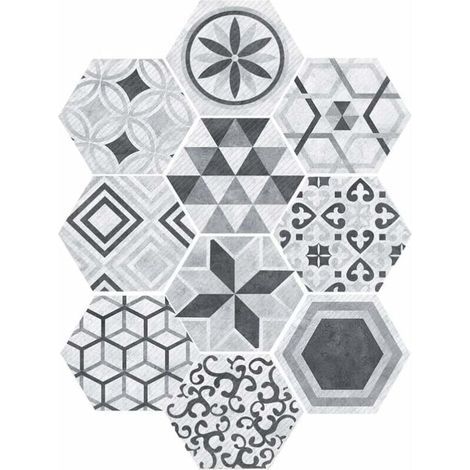 Hexagonal Industrial Style Self-Adhesive Tile Stickers, Anti-Slip, Removable Wall Sticker - LIAIKI (1/5)