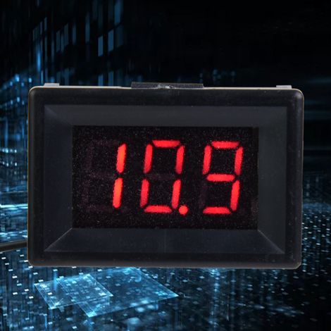 Digitales Voltmeter 0,36 Zoll Zweidraht-Gleichstrom 2,4-30 V LED-Anzeige Spannungsmesser Wasserdicht (Rot) (1/5)
