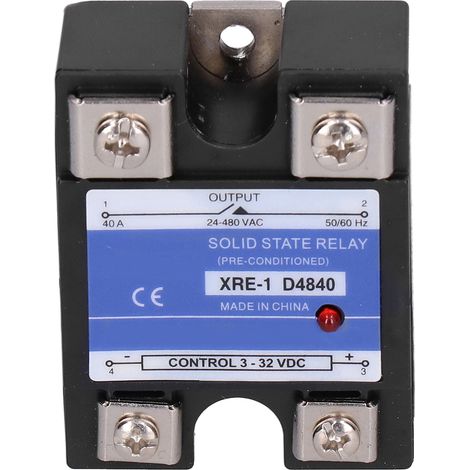 Relais statique monophasé à boîtier plastique transparent XRE‑1 D4840 Composants électroniques (1/5)