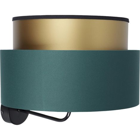 Applique élégante vert bouteille effet lumineux doré satin - Vert bouteille et intérieur doré (1/5)