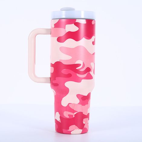 Verre à café isotherme 2ème génération en acier inoxydable 304, grande capacité, motif peinture, manche antidérapant, gobelet portable pour voiture, usage extérieur, isolant thermique (1/5)