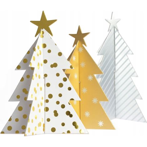 Set creativo di 3 alberelli di Natale lucidi. (1/2)